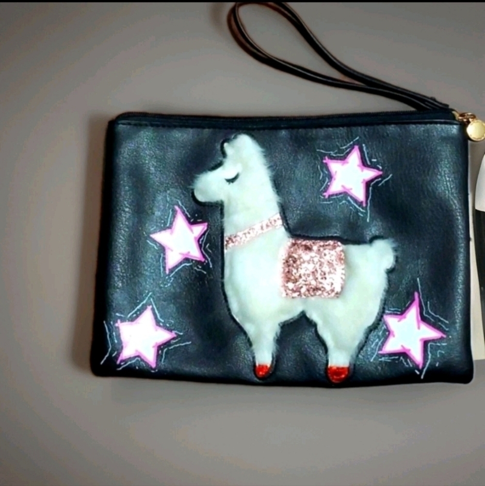 LC Lauren Conrad Sequined Lama Wristlet NWOT